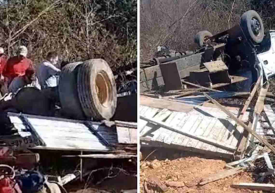 Tragédia em Aiuaba - Criança de 8 anos morre e 4 pessoas ficam feridas em acidente de caminhão