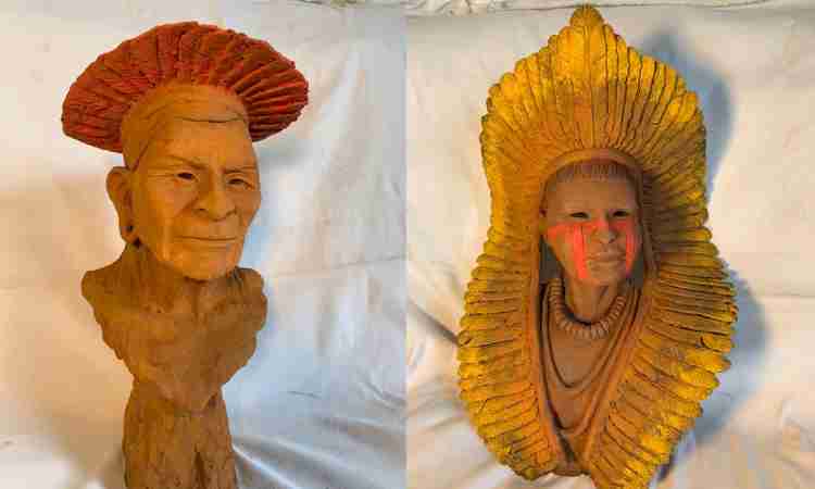 Shopping Eusébio recebe exposição Raízes Vivas, que aborda a cultura indígena através da escultura e conexão ancestral
