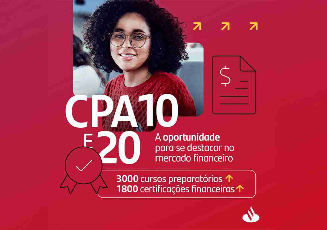 Santander Universidades oferece 3 mil bolsas de estudo para as certificações CPA-10 e CPA-20 para trabalhar no mercado financeiro